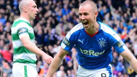 Kenny Miller celebrates the opening goal at Hampden