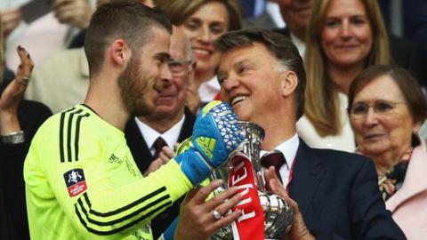 David de Gea and Louis van Gaal