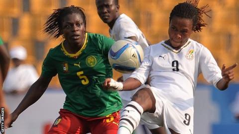Cameroon in action against Ghana in the final of the 2015 Africa Games