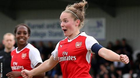 Arsenal's Kim Little celebrates