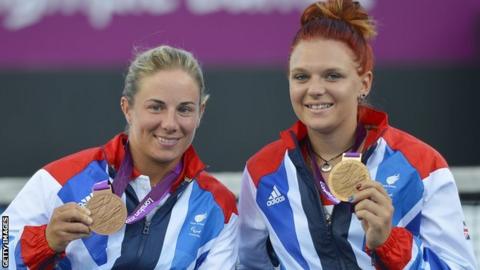 GB wheelchair tennis players Lucy Shuker and Jordanne Whiley
