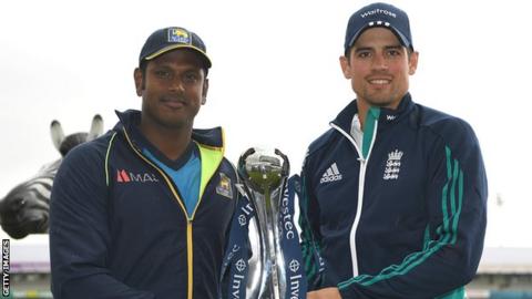 Sri Lanka captain Angelo Mathews and England skipper Alastair Cook