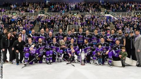 Braehead Clan celebrate winning the Gardiner Conference for the third year in a row
