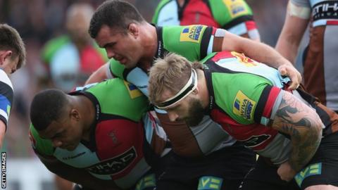 Kyle Sinckler (left) with Dave Ward (centre) and Joe Marler