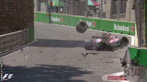 Sergio Perez crash