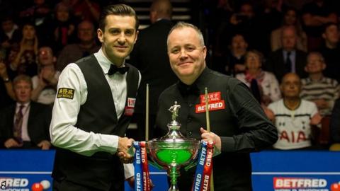 World Championship 2017: John Higgins leads Mark Selby in Crucible final