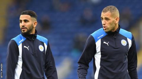 Riyad Mahrez (left) and Islam Slimani