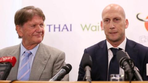 Sir John Madejski and Jaap Stam