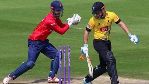 Sussex batsman Ed Joyce had to survive an attempted stumping by Essex keeper James Foster on his way to making 73