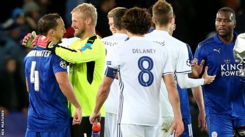 Leicester players celebrate