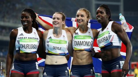Britain's 4x400m women's relay team from Rio 2016
