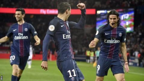 PSG players celebrate
