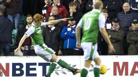 Hibernian striker Simon Murray