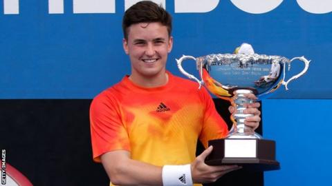 Gordon Reid with the Australian Open trophy