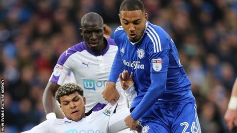 Kenneth Zohore in action against Newcastle United