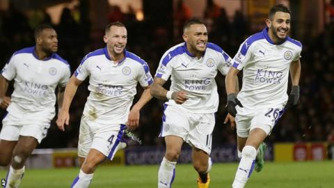 Riyad Mahrez celebrates