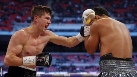 Luke Campbell on his way to beating Darleys Perez of Colombia in April