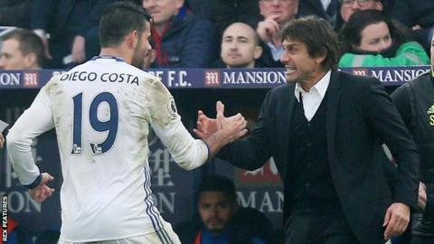 Diego Costa and Antonio Conte