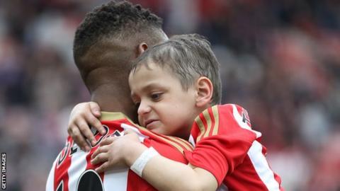 Jermain Defoe and Bradley Lowery