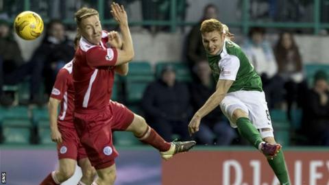 Fraser Fyvie playing for Hibernian