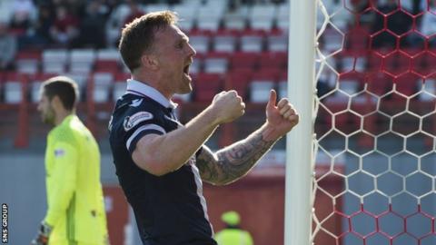 Craig Curran celebrates his equaliser for County