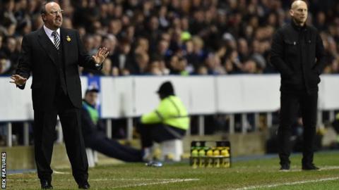Newcastle manager Rafael Benitez (left) and Reading counterpart Jaap Stam