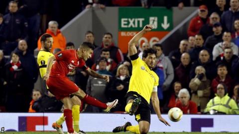 Philippe Coutinho scores for Liverpool against Borussia Dortmund