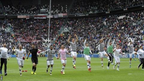 Juventus celebrate winning Serie A