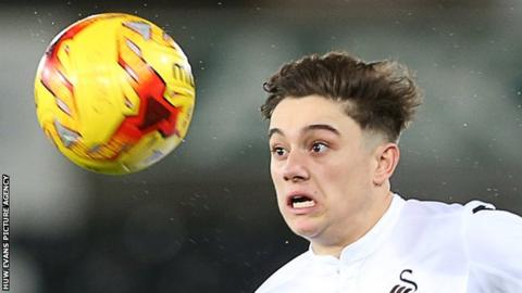 Daniel James in action for Swansea City