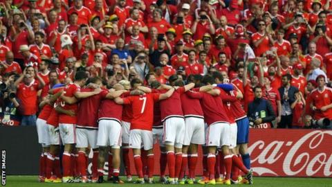 Wales celebrate their win over Northern Ireland