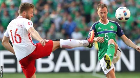 Jonny Evans was among Northern Ireland's better performers against Poland on Sunday