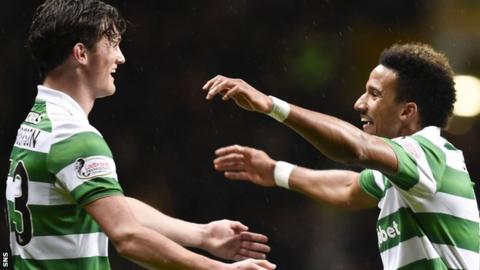 Celtic's Liam Henderson and Scott Sinclair celebrate