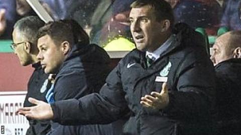 Alan Stubbs looks frustrated as he watches Hibs draw 2-2 with Falkirk on Tuesday