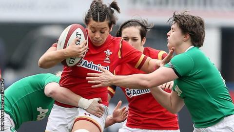 Wales Sioned Harries in action against Ireland