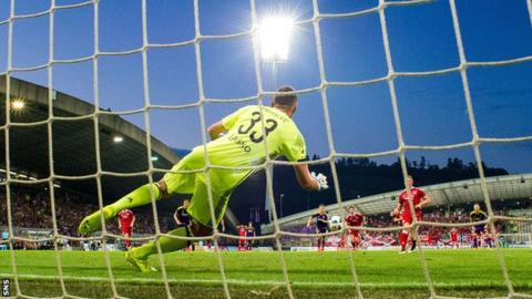 Jasmin Handanovic saves Adam Rooney's penalty
