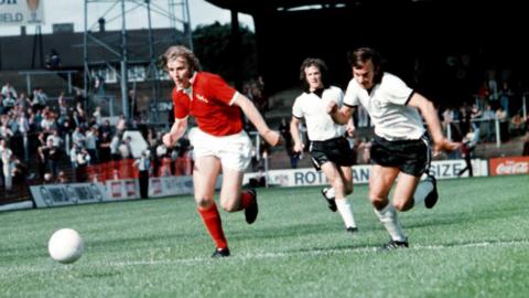Tony Byrne (right) in his Hereford United days