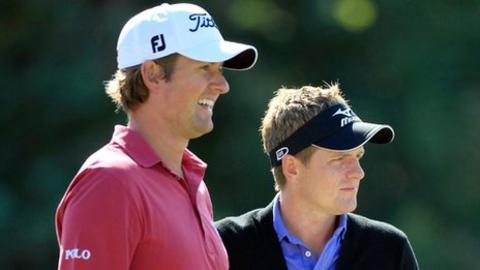 Webb Simpson (left) and Luke Donald
