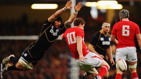 Alasdair Strokosch in action against Wales