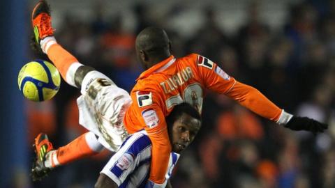 Lomana LuaLua in action for Blackpool