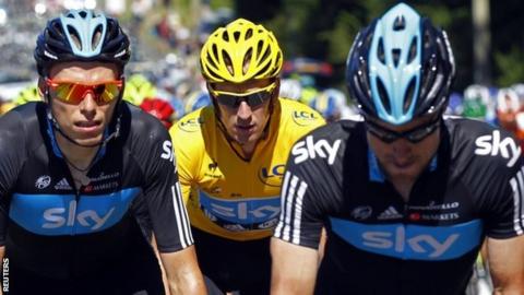 Bradley Wiggins in the Tour de France's yellow jersey