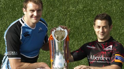 Glasgow skipper Al Kellock (left) and Edinburgh captain Greig Laidlaw