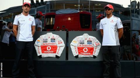 Jenson Button (left) and Lewis Hamilton (right)
