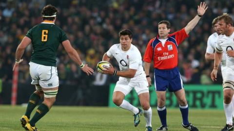 Ben Youngs takes a tap penalty against South Africa in June