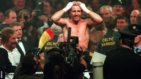 Steve Collins after his victory over Chris Eubank in 1995
