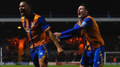 Mansfield striker Matt Green celebrates another goal