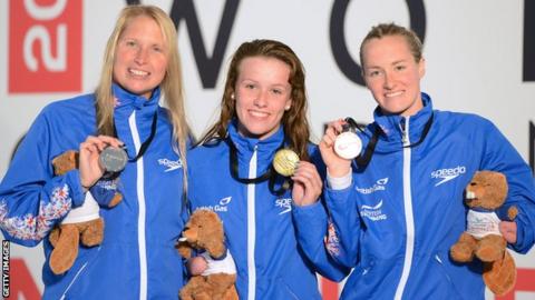 GB trio Stephanie Millward, Amy Marren and Claire Cashmore
