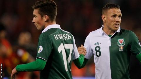 Harry Wilson (left) and Craig Bellamy