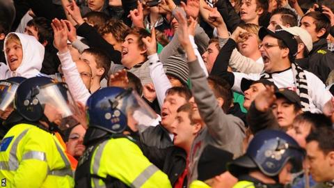 Swansea fans celebrate