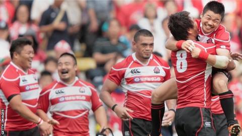 Japan players celebrating