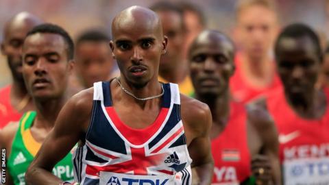 Mo Farah in the 5,000m final at August's World Championships